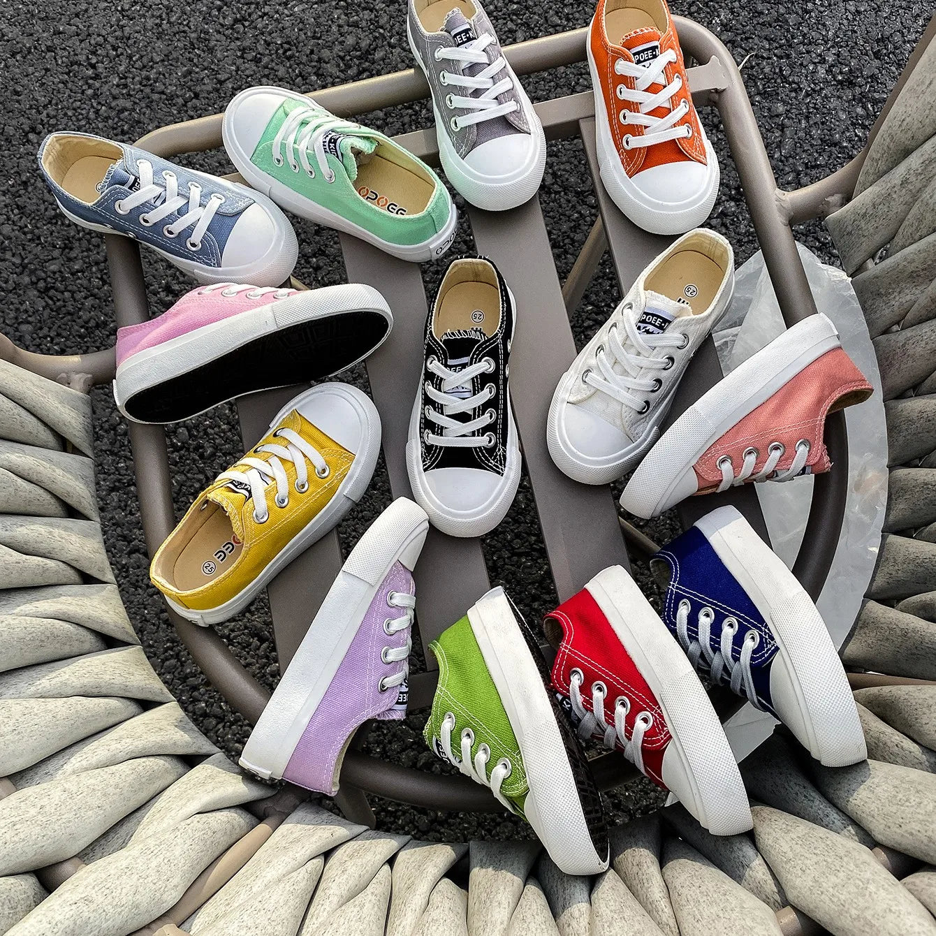 5058Fashionable Spring and Autumn Breathable Children's Canvas Shoes Soft Sole Boys and Girls' Shoes Versatile Children's Cloth